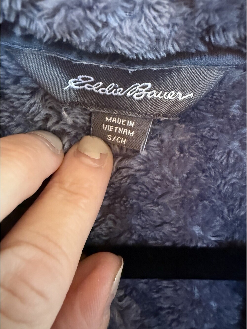 Eddie Bauer Women's Blue Fleece 1/4 Snap Mock Neck Pullover Sweatshirt S - Picture 4 of 5
